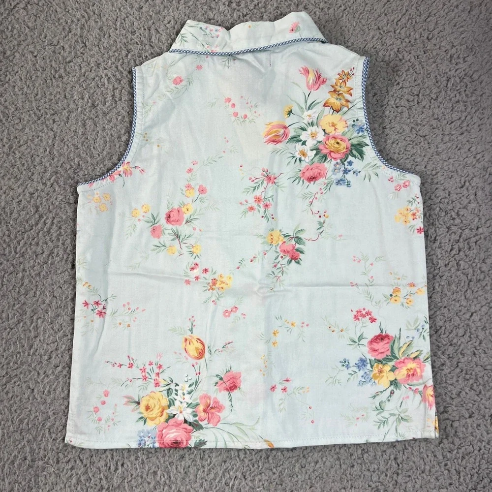 Ralph Lauren Pajama Set Girls Size 5‎ Mint Green Floral Avignon Sleeveless Pants
